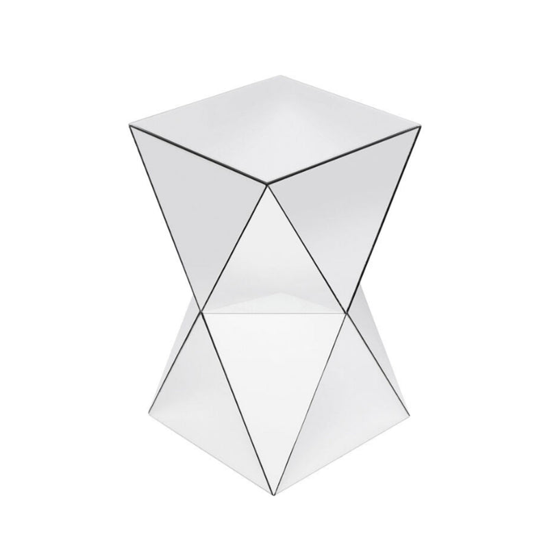 Silver Mirrored Geometric Side Table, photo 6 of 8