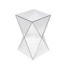 Silver Mirrored Geometric Side Table