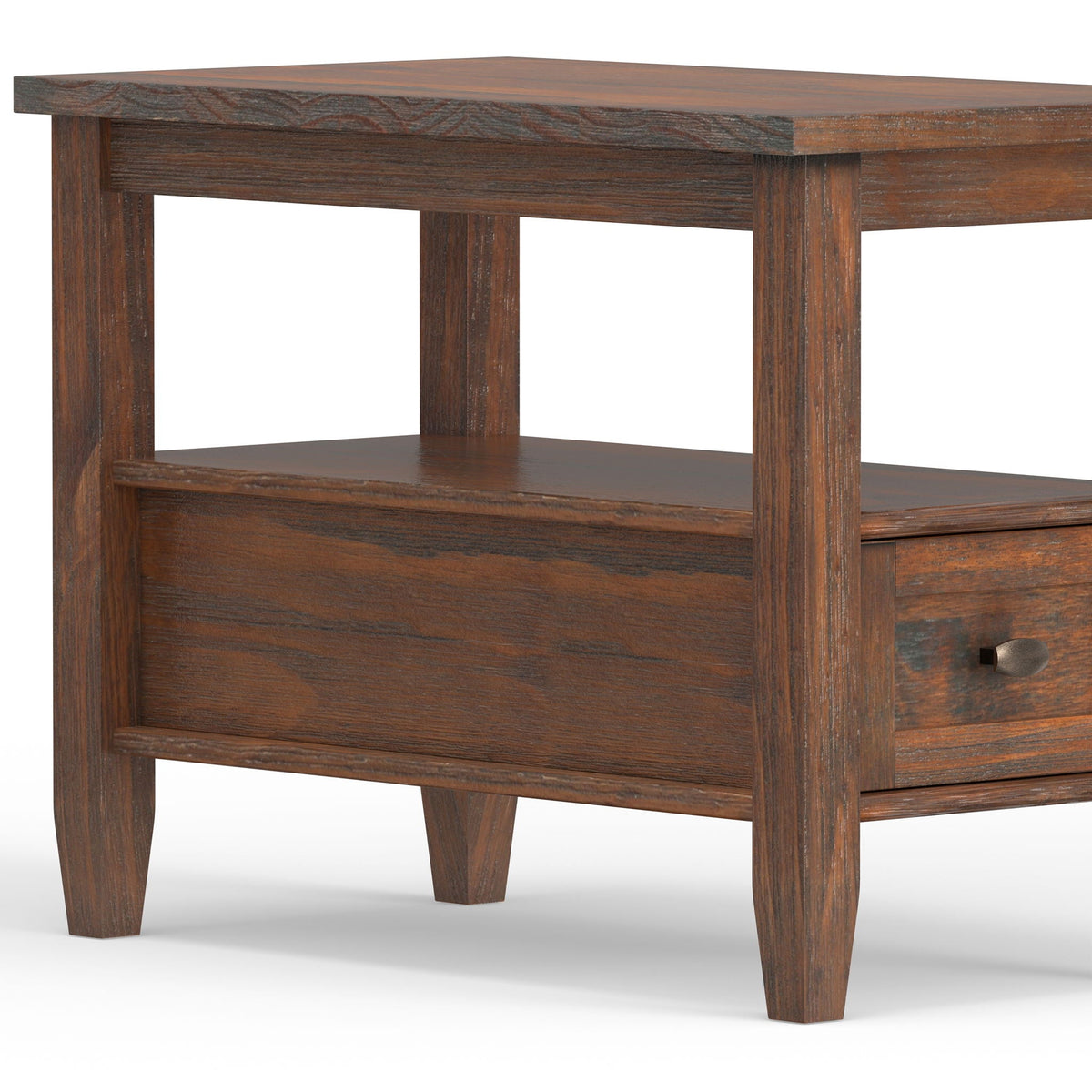Warm Shaker - Narrow Side Table - Distressed Charcoal Brown, photo 8 of 9