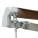 8' x 7' Patio Retractable Awning, Manual Exterior Sun Shade Deck Window Cover, Brown