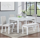 Dining Table Set With Crystal Decoration And Upholstered Chairs by Unique Piece Furniture