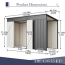 10'x4' Outdoor Metal Storage Shed for Garden Tools Lockable Door With Floor Frame by HouseOfZazla