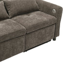 2-in-1 Sofa 82' Three-Seater with Sofa Bed and Reversible Recliner, Dark Grey Chenille
