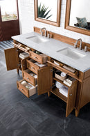 James Martin Brittany 72" Double Bathroom Vanity, Saddle Brown