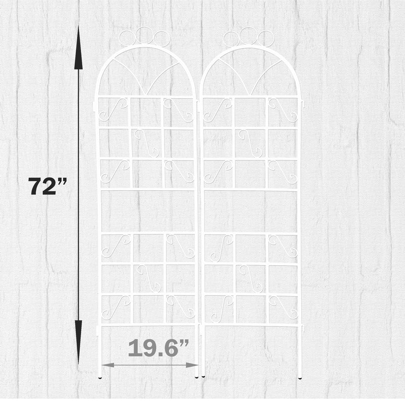 1Set (2pcs) Metal Garden Trellis for Climbing Plants Outdoor Rustproof Plant Support -ceramic whiteware