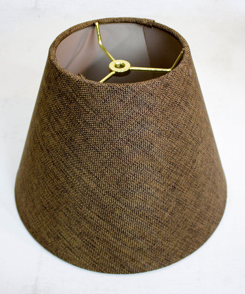 12"W x 9"H Hard Back Empire Lamp Shade - Chocolate Burlap