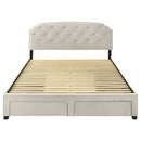 Marianna 4-drawer Upholstered Eastern King Storage Bed Cream