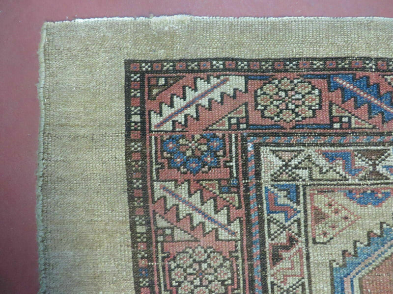 3'4" X 12' Antique Hand Made Turkish Wool Rug Runner Carpet Camel Hair Nice