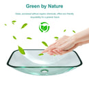 Clear Vessel Sink Rectangle Above Counter Bathroom Basin With Pop Up Drain, No Faucet - Clear by HouseOfZazla