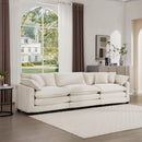 Mid-Century Modern 3 Seater Sectional Sofa With Arm And Throw Pillows