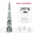HOMCOM 7ft Tall Prelit Pencil Artificial Christmas Tree