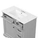 36" Bathroom Vanity With Sink, 2 Tip-Out Drawers, Soft Close Hinges by HouseOfZazla