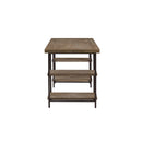 Industrial Style Metal Frame Accent Desk With Side Shelving - Gray by HouseOfZazla