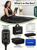 LX17 Portable Infrared Sauna Blanket, Jet Black