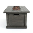 Transitional Rectangular Outdoor Propane Fire Pit With 50,000 BTU by HouseOfZazla