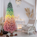 6ft Rainbow Gradient Flocked PVC Christmas Tree