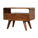 Solid Wood Curved Media Unit by Unique Piece Furniture