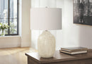 Table Lamp, Lighting, Ceramic, Contemporary - Cream by HouseOfZazla