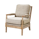 Arm Chair With Open Back Spindle Design, Padded Armrests by Unique Piece Furniture