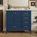 Elegant Vintage Bathroom Vanity With Sink and Soft Closing Drawers by HouseOfZazla