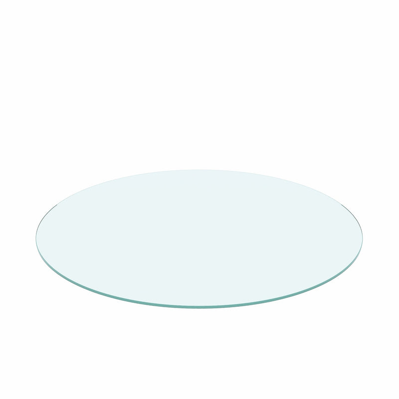 20" Inch Round Tempered Glass Table Top Clear Glass 1/4" Inch Thick Flat Polished Edge