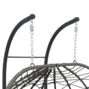 2 Persons Egg Chair with Stand Indoor Outdoor Swing Chair Patio Wicker Hanging Egg Chair Hanging Basket Chair with Stand for Bedroom Living Room Balcony
