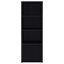Sloat - 3 Shelf Media Tower With Cabinet Storage - Black