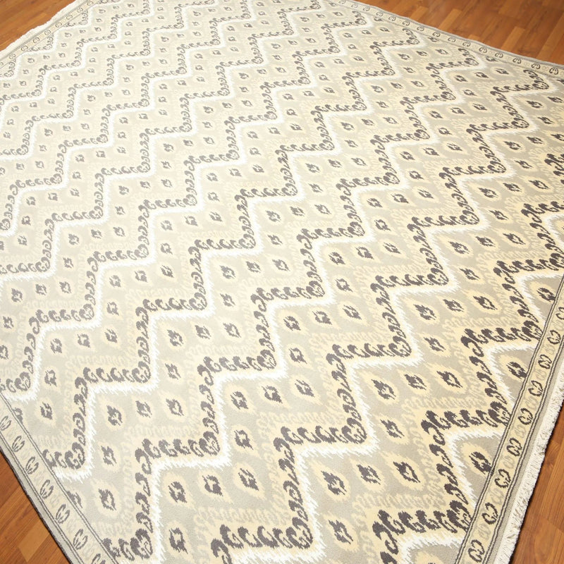 9' x 12' Hand knotted 100% Wool Oriental Area rug pile 9x12 Modern Beige