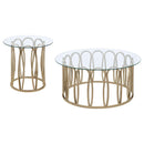 Monett 2-piece Coffee and End Table Set Chocolate Chrome