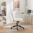 Bizerte - Adjustable Swivel Criss-Cross Chair, Wide Seat / Office Chair / Vanity Chair - White by HouseOfZazla