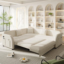 L-Shaped Couch With Pull-Out Bed, Oversize Convertible Sleeper Sofa With Side Pocket & USB Port