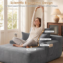 Convertible Chaise Lounge Sleeper Sofa with Cup Holders & Pillows