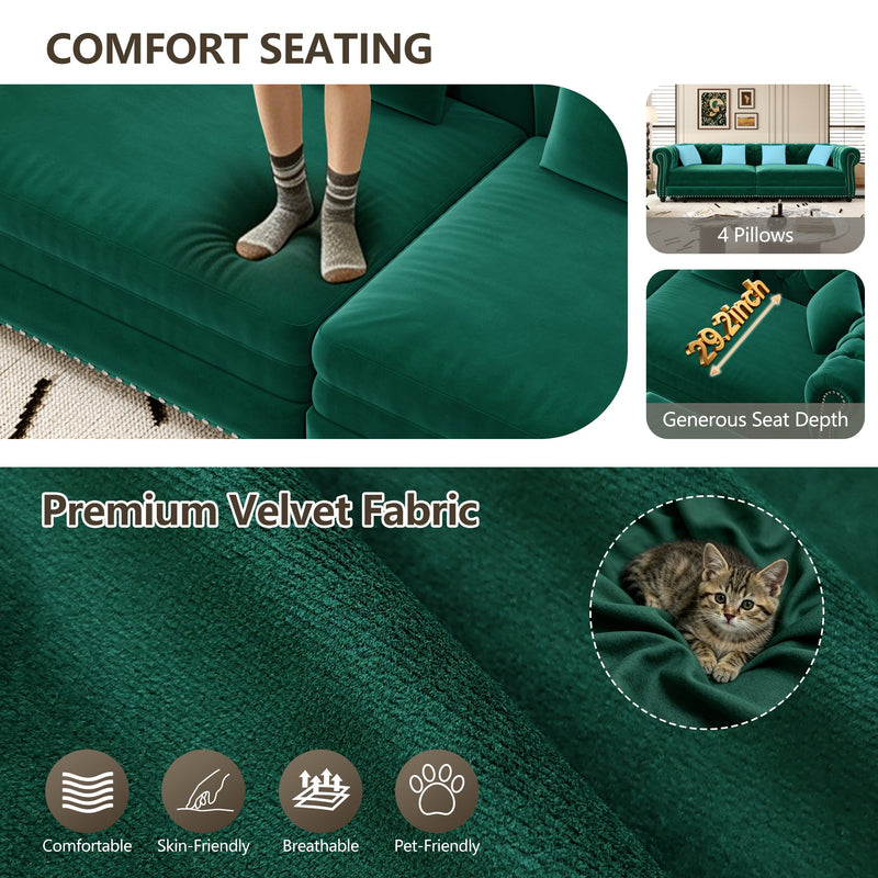 Chesterfield 3-in-1 Pull-Out Sofa Bed - Green, photo 10 of 10
