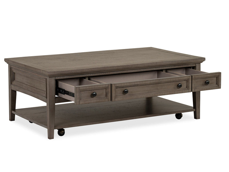 Paxton Place - Rectangular Cocktail Table With Casters - Dovetail Gray, photo 7 of 7