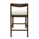 Solid Rubber Wood Counter Stools (Walnut + Beige) Set of 2 by HouseOfZazla
