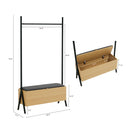 Paloma - Open Hanging Closet With Storage - Light Oak by HouseOfZazla