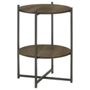 Accent Table With X-Frame And Bottom Shelf - Brown