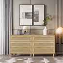3 Drawers Rattan Storage Cabinet Rattan Drawer, For Bedroom, Living Room, Dining Room, Hallways (Set of 2) - Oak by HouseOfZazla
