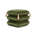 Monarch 19.5" Tassled Ottoman, Olive