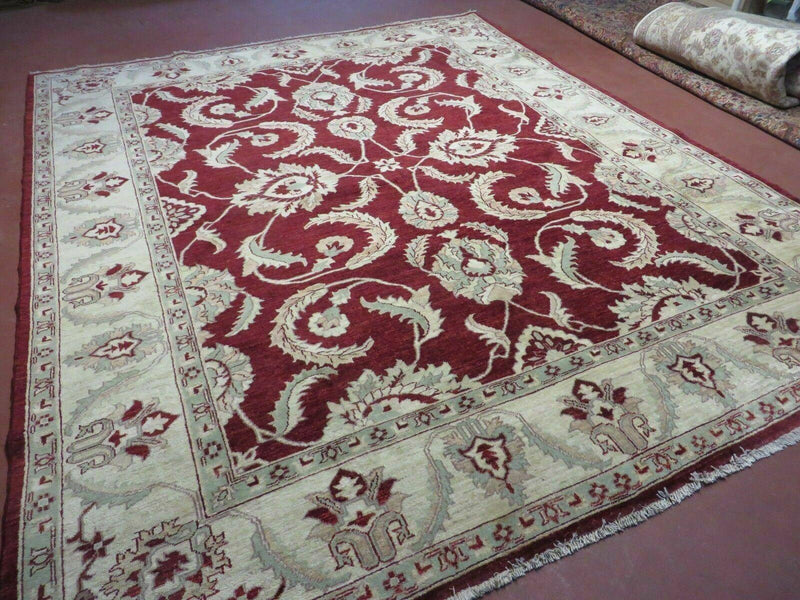 8' X 10' Vintage Fine Handmade Peshawar Agra Chobi Rug
