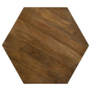 Athena - Hexagonal Top Coffee Table Coffee Table With Geometric Design - Natural by HouseOfZazla