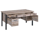 Azura - 4 Drawer Office Desk - Oak by HouseOfZazla