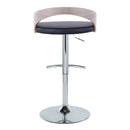 Grotto - Contemporary, Adjustable Barstool With Swivel With Rounded T Footrest (Set of 2) by HouseOfZazla
