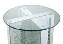 Nysa Mirrored & Faux Crystals End Table (Assembled) by HouseOfZazla