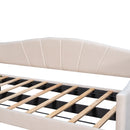 Upholstered Daybed Sofa Bed With Trundle Bed And Wood Slat by HouseOfZazla