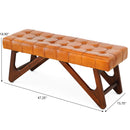 Mia - Bench With Buttons - Brown / Rustic by HouseOfZazla