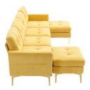 Modern L - Shape Convertible Sectional Sofa With Movable Ottoman by HouseOfZazla