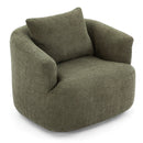 360° Swivel Barrel Sofa Chair With Throw Pillow, Upholstered Accent Chair by HouseOfZazla