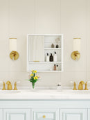 Modern Bathroom Mirror Cabinet with Open Shelves by HouseOfZazla