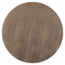 Round Dining Table With Pedestal Base - Warm Walnut
